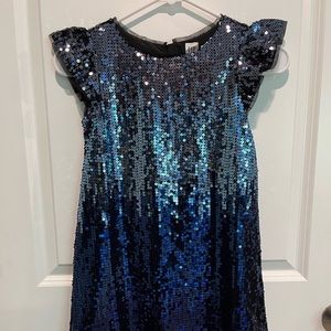 Girls gap kids sequin ombré blue dress size small